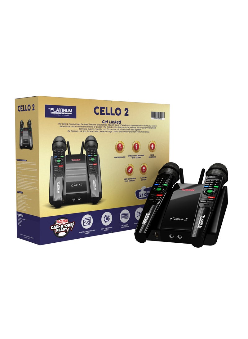PLATINUM KARAOKE CELLO V2 WITH TWO WIRELESS MIC   24000 ENGLISH ,TAGALOG & INDIAN SONGS