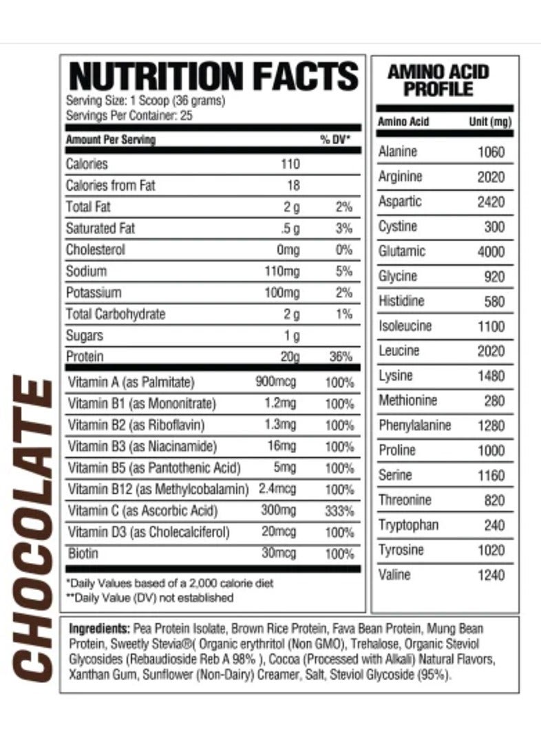 RAW Vegan Protein - Chocolate, 25 Servings