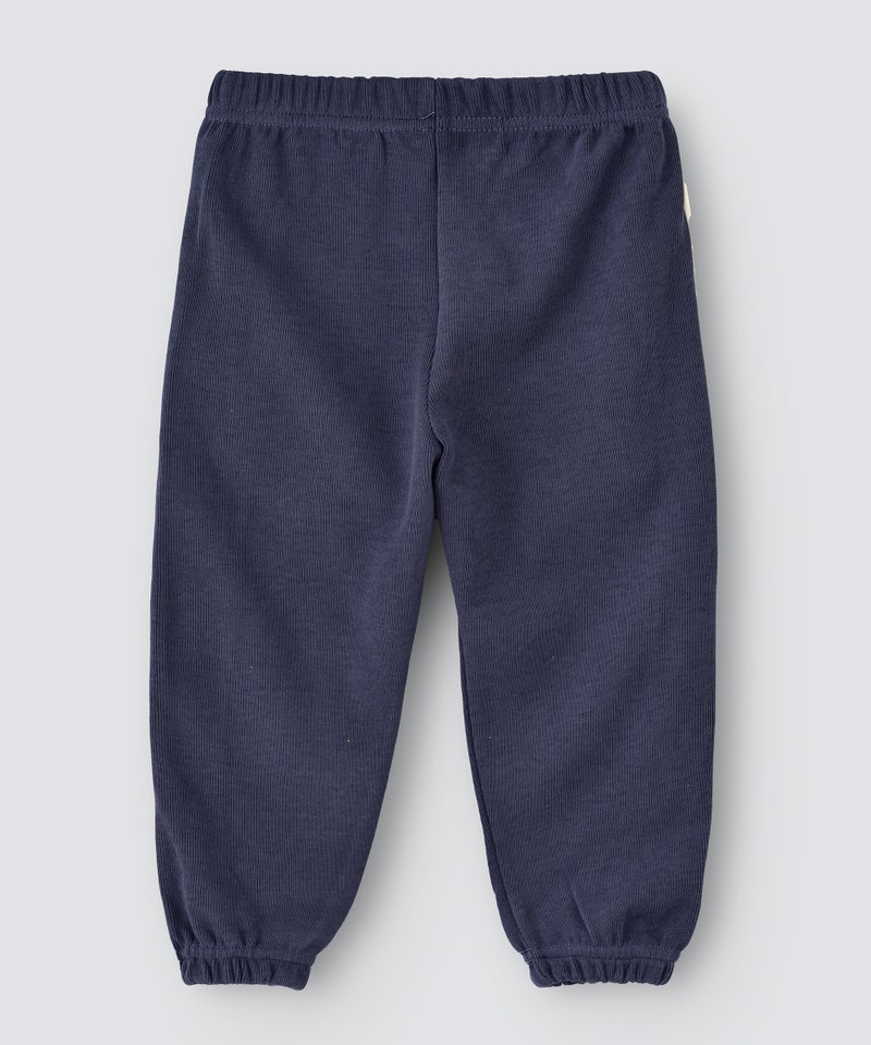 Single Side Stripe Detail Mid-Rise Joggers Blue/White