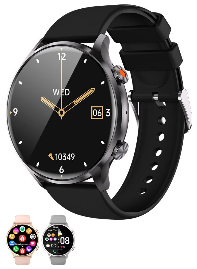 Korean Brand Smart Watch Y5，Business Smartwatch, Waterproof Fitness Watch, Bluetooth Calling, Compatible with Android and iOS,Smartwatch For Men, Zinc Alloy Vacuum Plating, Heart Rate Monitoring，Black