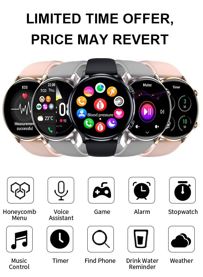 Korean Brand Smart Watch Y5，Business Smartwatch, Waterproof Fitness Watch, Bluetooth Calling, Compatible with Android and iOS,Smartwatch For Men, Zinc Alloy Vacuum Plating, Heart Rate Monitoring，Black