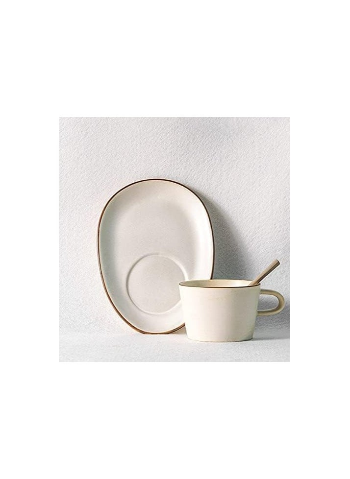 Ceramic Cup and Saucer Set for Tea(A Set of Three Pieces)