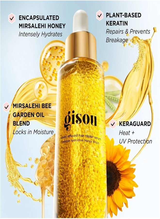 GISOU Honey Infused Hair Repair Serum - Intense Hydration Honey Drops 30ml