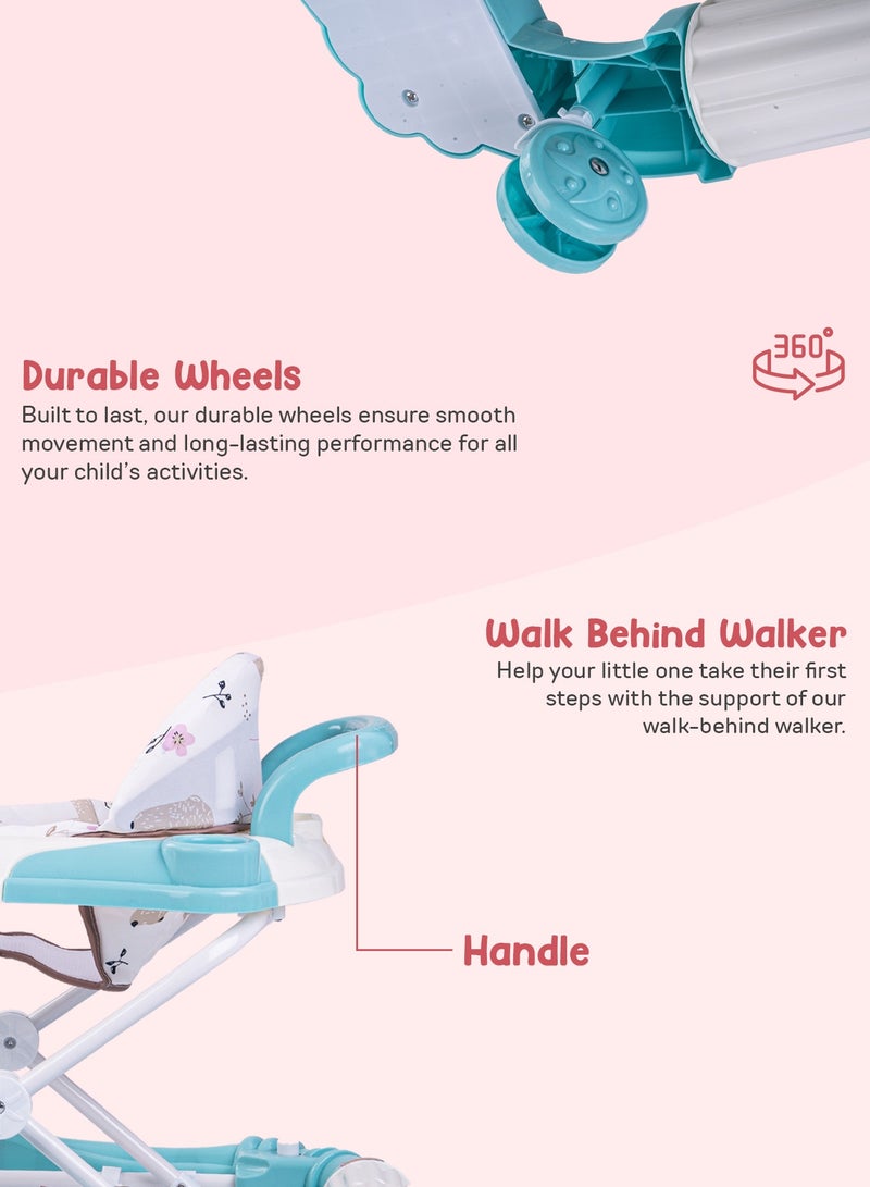 Bulba Baby Walker With Rocker with Three Adjustable Height Foot Mat Canopy 6-18months