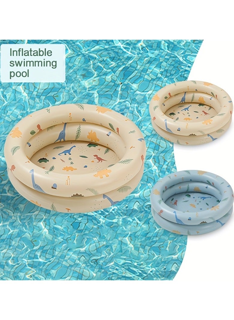 Creative Mini Striped Inflatable Swimming Pool, Dinosaur Pool, Thickened Pool For Indoor Outdoor Entertainment, 1pcs,115cm*115cm*30cm