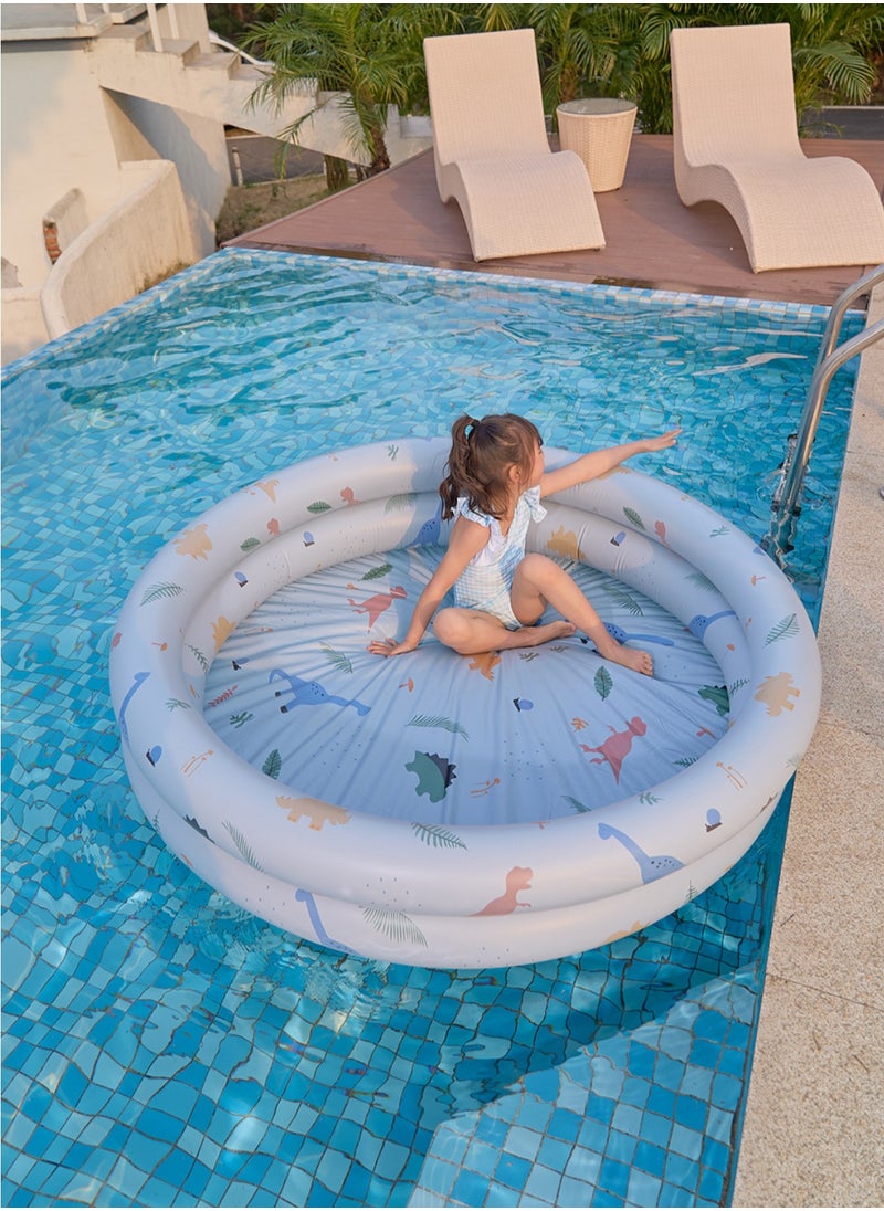 Creative Mini Striped Inflatable Swimming Pool, Dinosaur Pool, Thickened Pool For Indoor Outdoor Entertainment, 1pcs,115cm*115cm*30cm