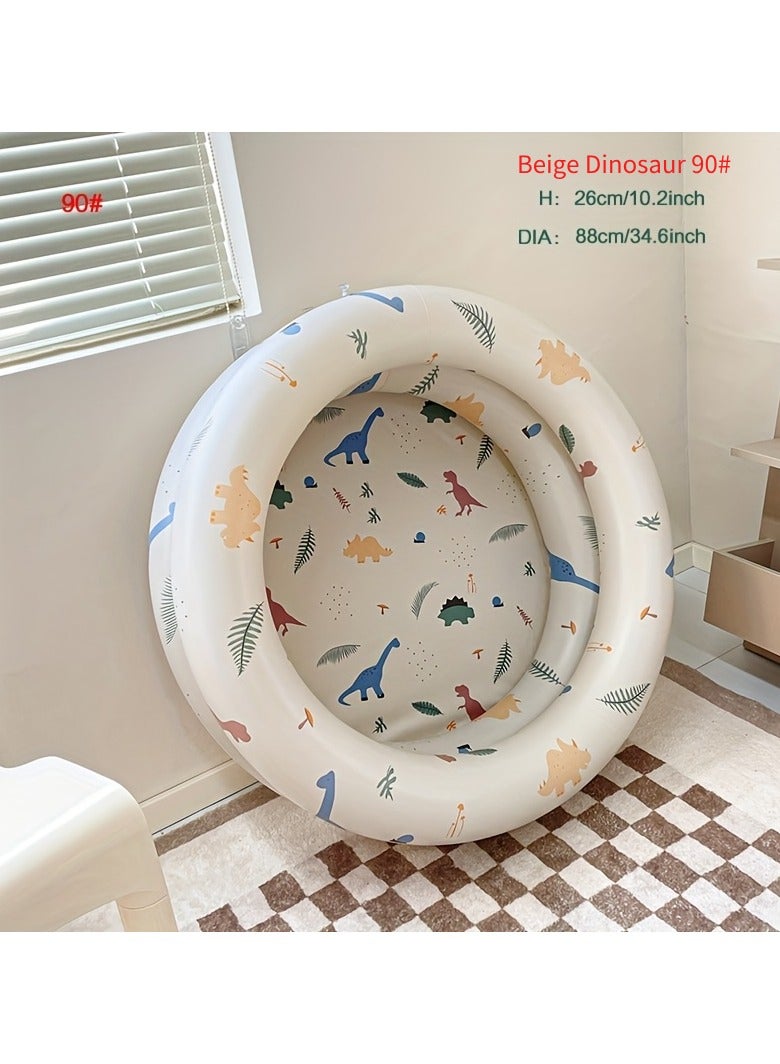 Creative Mini Striped Inflatable Swimming Pool, Dinosaur Pool, Thickened Pool For Indoor Outdoor Entertainment, 1pcs,115cm*115cm*30cm