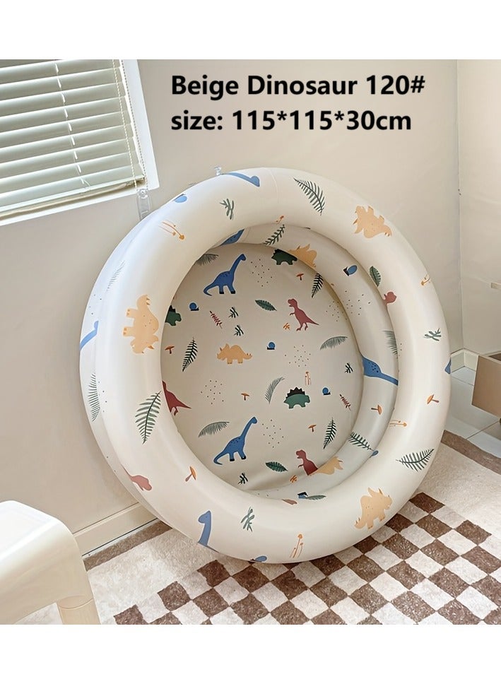 Creative Mini Striped Inflatable Swimming Pool, Dinosaur Pool, Thickened Pool For Indoor Outdoor Entertainment, 1pcs,115cm*115cm*30cm