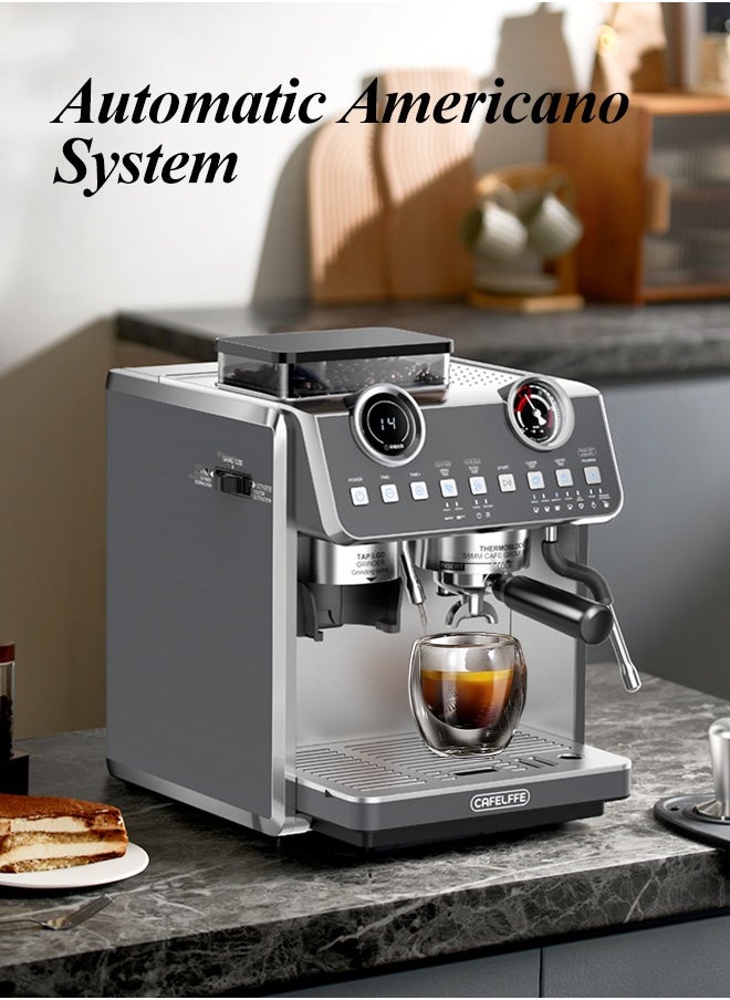 Barista Espresso Machine With Double Boilers And Double Pumps Household And Commercial Dual Use Espresso Coffee Maker With Grinder All-In-One 2.5L