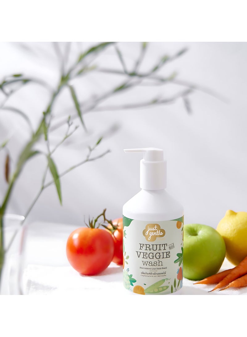 Just Gentle Fruit & Veggie Wash - Natural, Removes Pesticides & Bacteria, Safe for Babies, 300ml