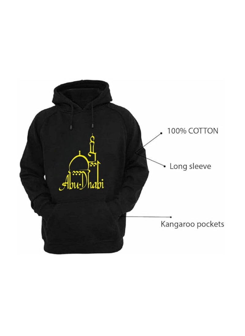 Abu Dhabi Skyline Hoodie - Soft Cotton Pullover - Casual Fashion Hoodie for Men and Women - Long Sleeve with Drawstring and Pockets - Perfect for Travel