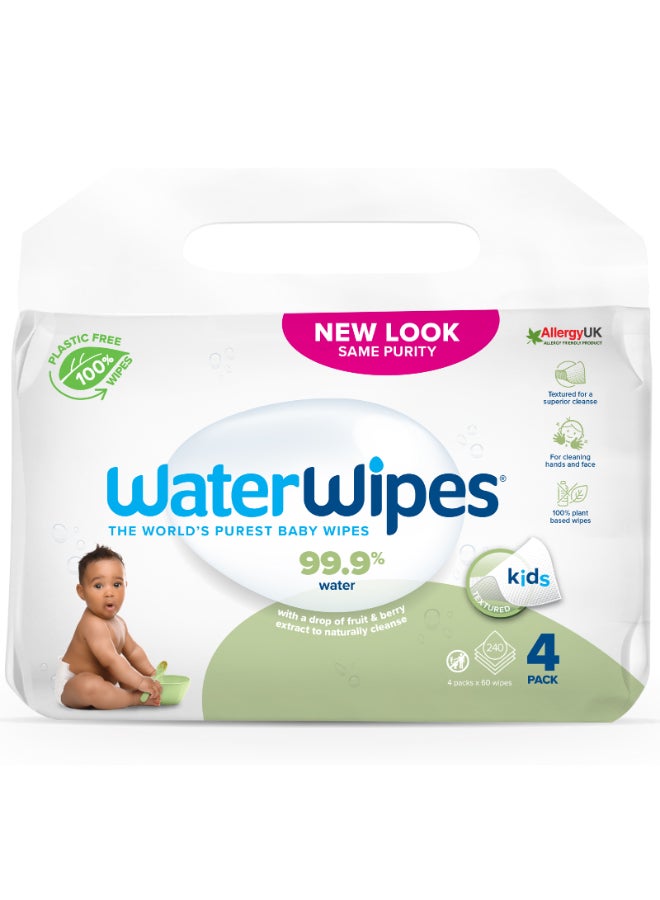 Plastic Free Textured Clean Toddler And Baby Wipes 240 Count