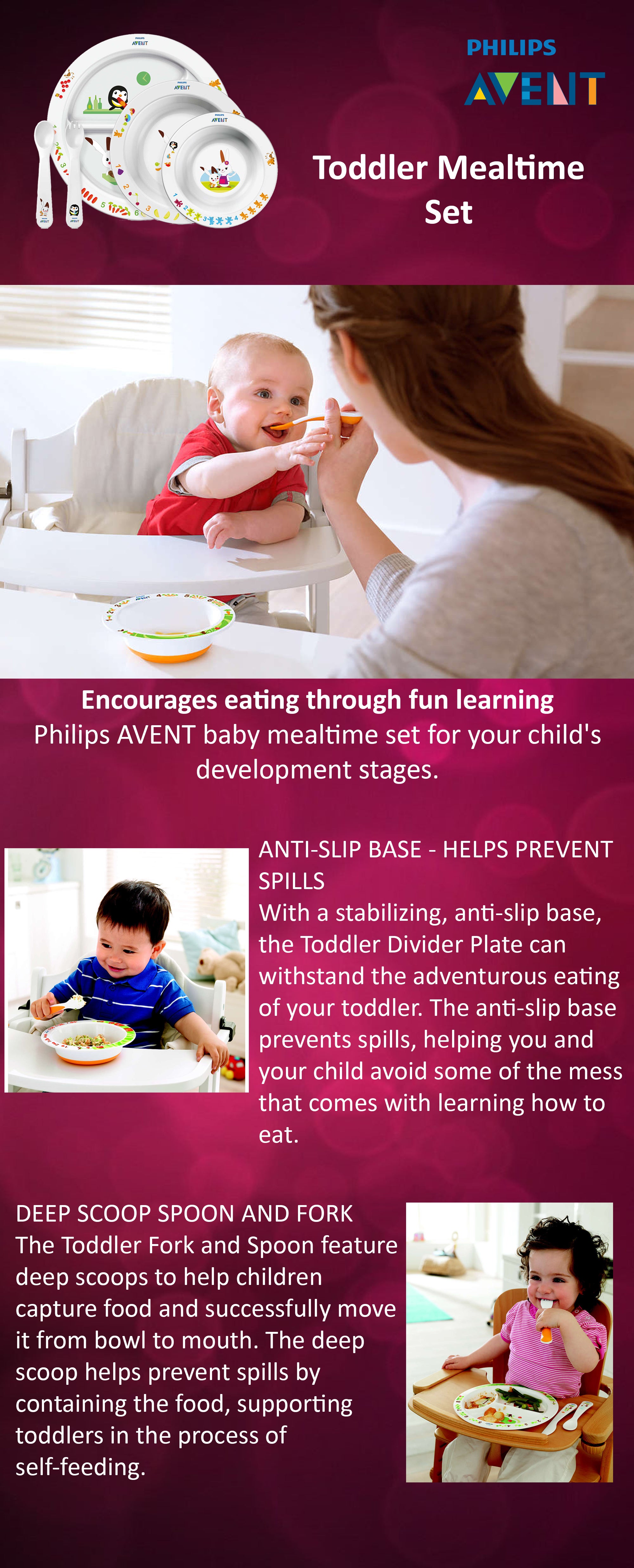 5 - Pieces Toddler Mealtime Set For Suitable From 6 Months , White - Scf716 - 00