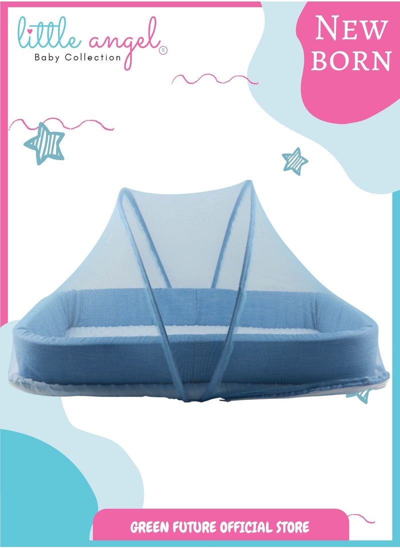 Baby Bed with Mosquito Net - Portable Infant Sleeping Bed with Canopy and Soft Padding for Newborns and Toddlers