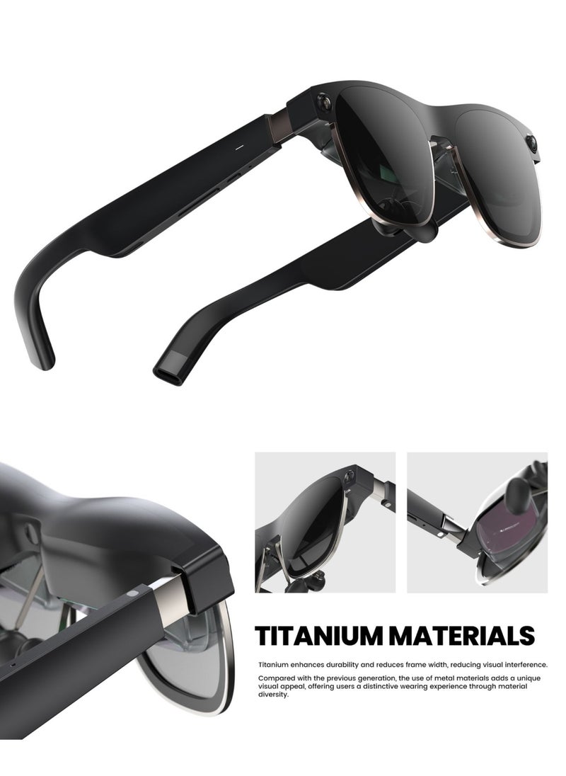 XREAL Air 2 Ultra AR Glasses, Titanium AR Glasses, with 3D Environment Sensors, Hand tracking, 52 Degree FOV, Up to 120Hz, Watch, Stream, and Game on PC/Android/iOS, PlayStation 5/Xbox/Nintendo Switch