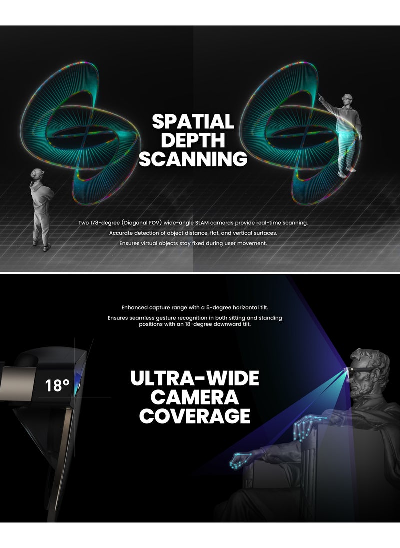 XREAL Air 2 Ultra AR Glasses, Titanium AR Glasses, with 3D Environment Sensors, Hand tracking, 52 Degree FOV, Up to 120Hz, Watch, Stream, and Game on PC/Android/iOS, PlayStation 5/Xbox/Nintendo Switch