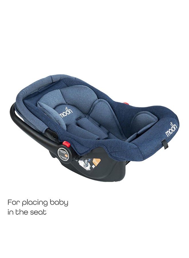 Bibo Baby Carrier Car Seat With Full Body Support Cushion And Multi-Point Adjustable Canopy, 0 - 15 Months, Blue, Upto 13 Kg, Group 0+