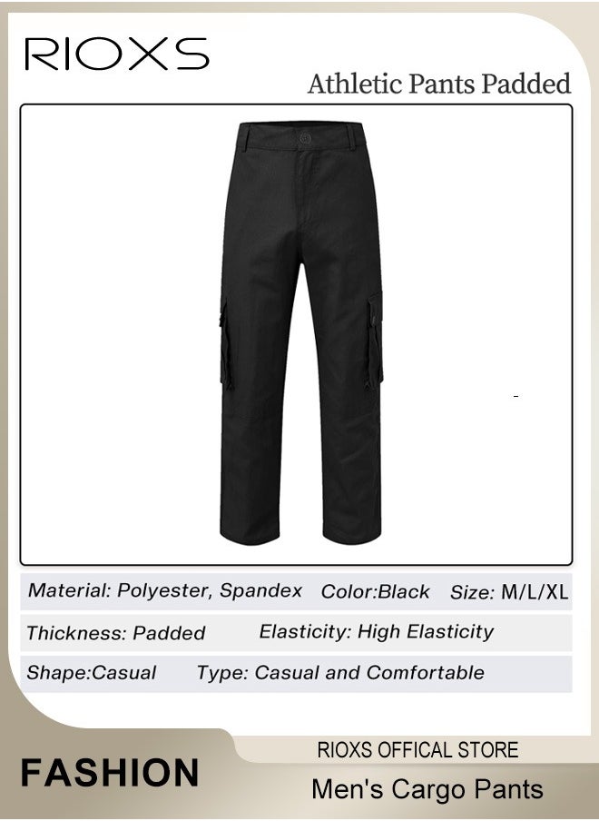 Men's Cargo Pants,Breathable Sports Sweatpants,Mens Work Pants,Casual Athletic Jogger Trousers For Men,Comfy Elastic Waist Men Pants With Pockets,Classic Baggy Pant For Leisure Or Outdoor Activities