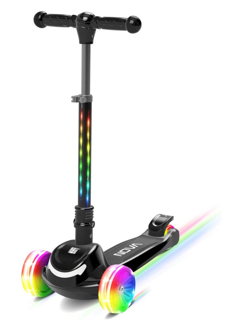 Nova Light Up 3-Wheel Tilt-to-Steer Folding Scooter for Toddlers and Kids featuring Lava LED Lights