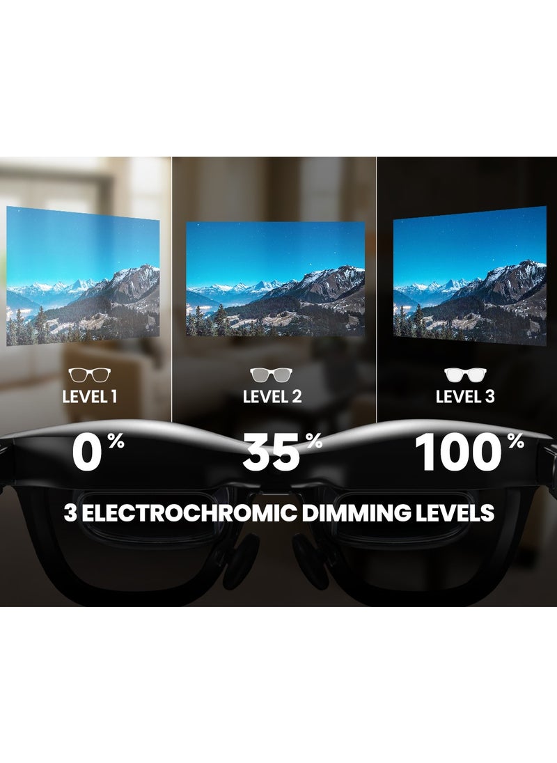 XREAL Air 2 Pro AR Glasses, Ultimate Portable Display with 3-Level Electrochrome Darkening,75g,120Hz,130