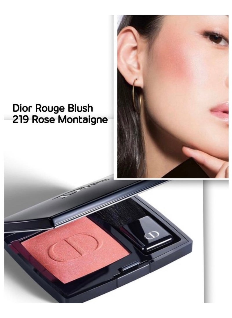 Dior Rouge Blush 219 Rose Montaigne High-Pigmentation,Long-Wear Clean Formula Blush 0.21 oz / 6g