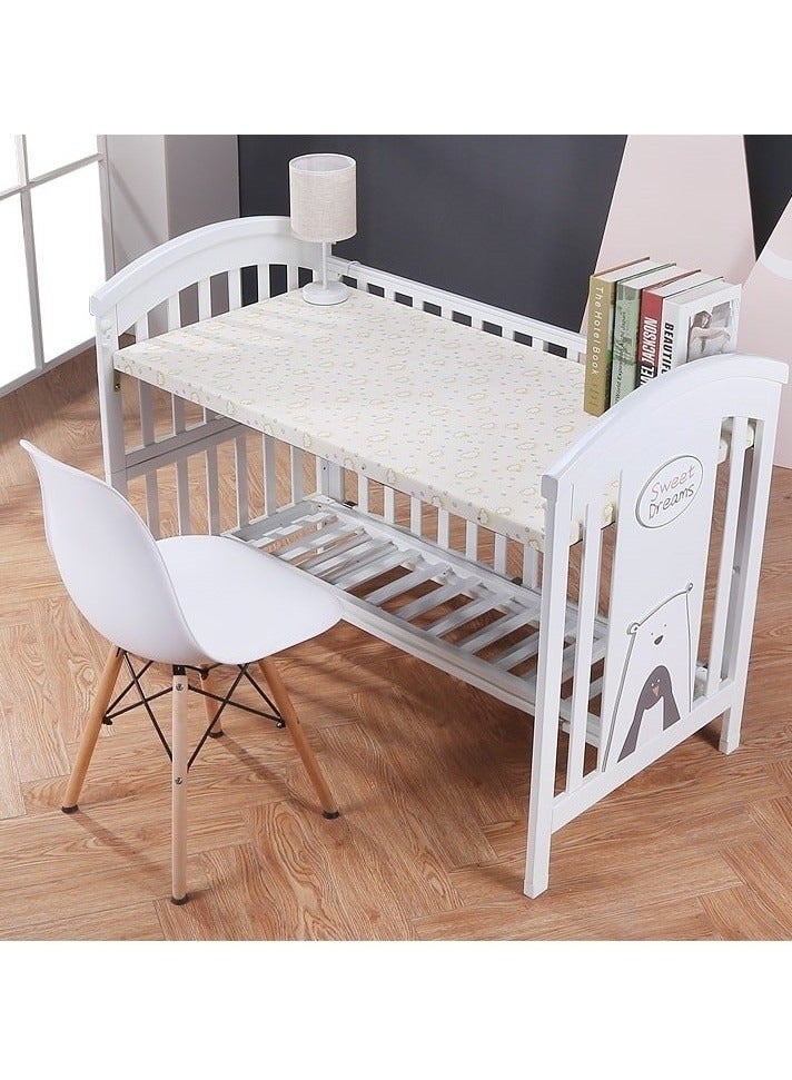 Baby Crib, Baby Wooden Cot, Bed Multifunctional  Rocker, Convertible Desk And Kids Sofa With Mosquito Net