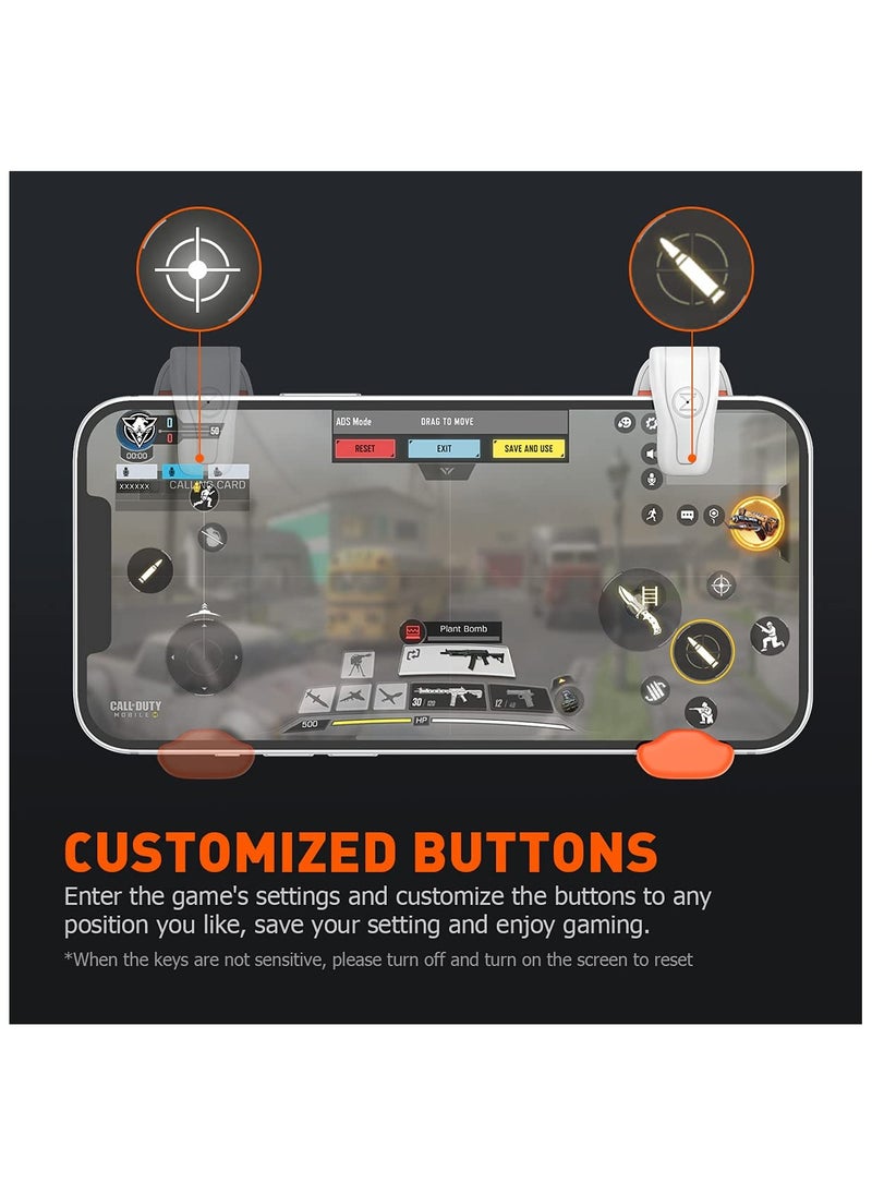 BIGBIG WON M1 Mobile Shooting Gaming Button Triggers , Mobile Game Controllers Plug and Play for iOS and Android Phone 4.7-6.5 inches Game Trigger for PUBG/Fortnite/COD White Joystick,Gamepad with vibration (M1-1 Piece)