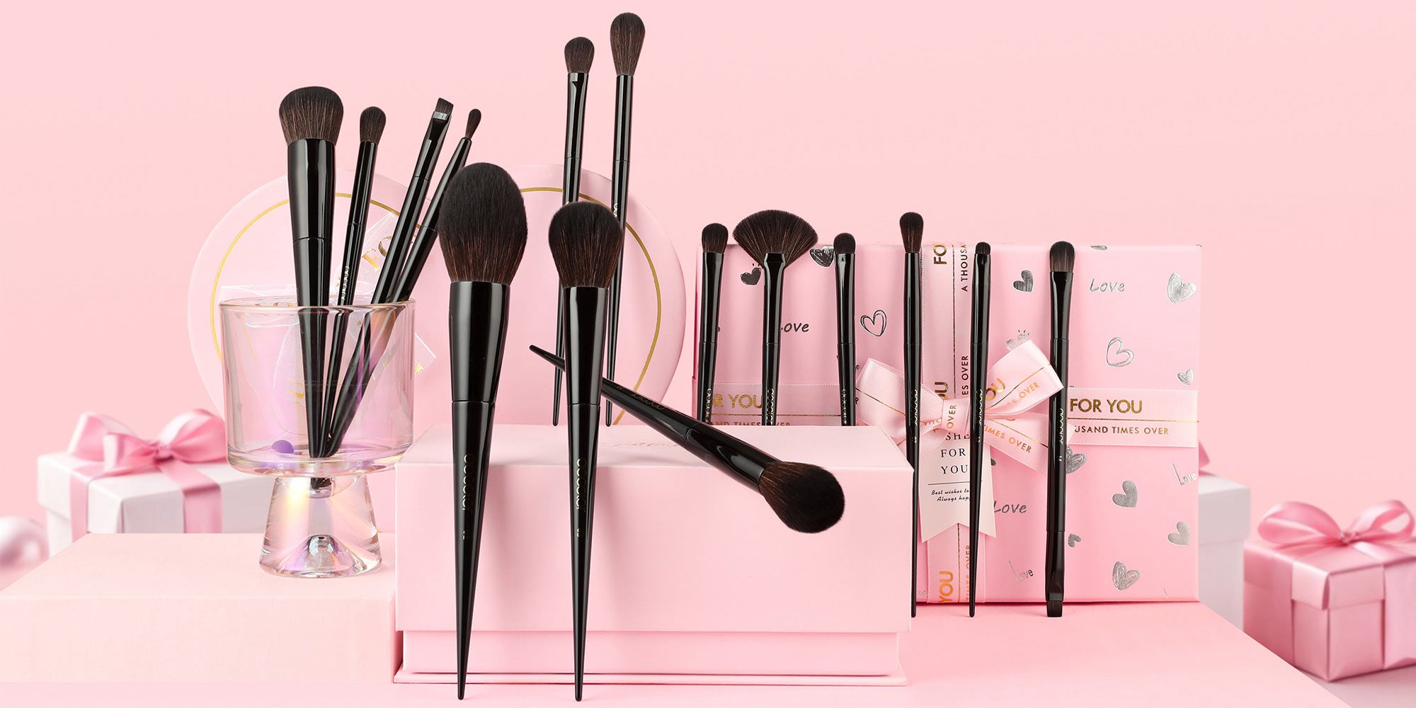 Makeup Brushes 15Pcs Obsidian Makeup Brush Set Premium Synthetic Powder Kabuki Foundation Contour Blush Concealer Eye Shadow Blending Eyeliner Crease Eyebrow Make Up Brush Kit