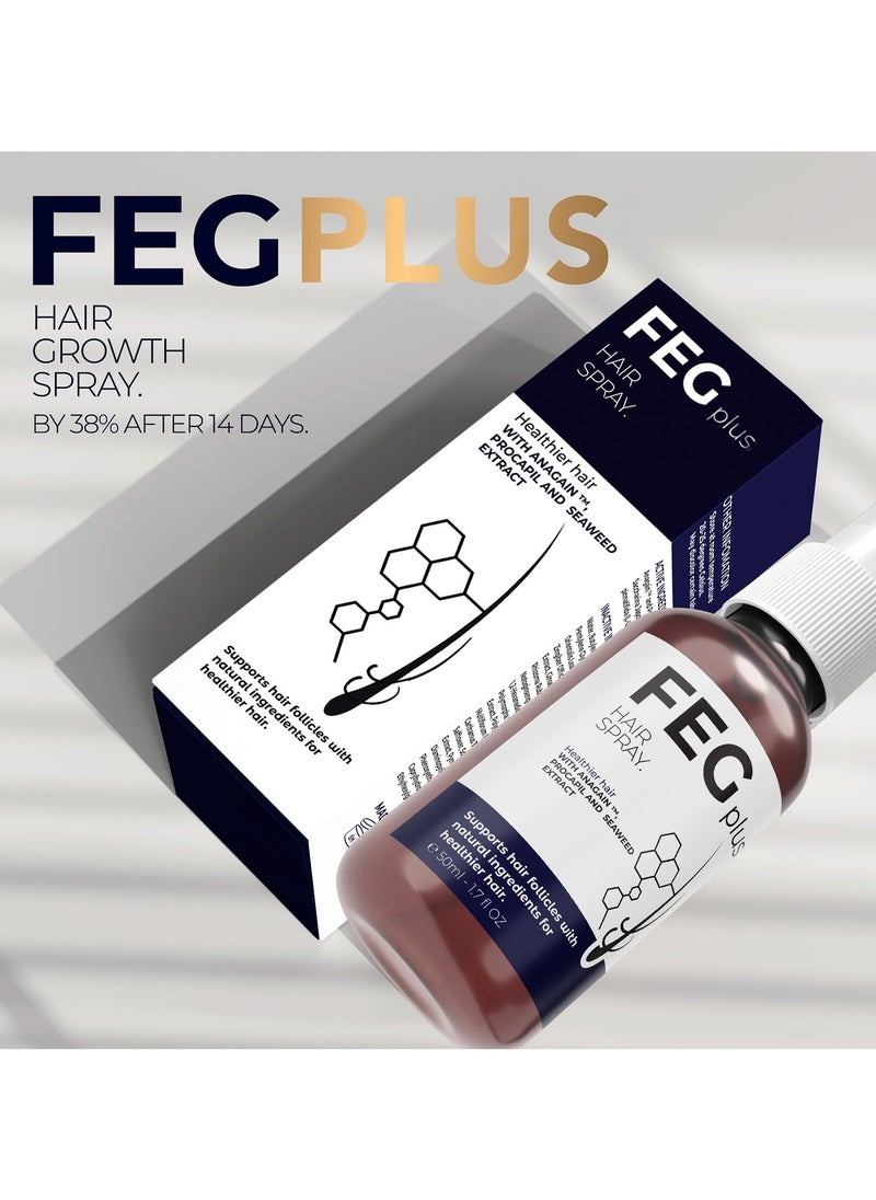 FEGPLUS Hair Growth Serum - 22% Seaweed Extract For Hair Loss Control & Hair Growth In Men & Women, Boost Thicker Beard & Hair Growth, Improve Baldness | The best hair serum made in the USA (50ml)