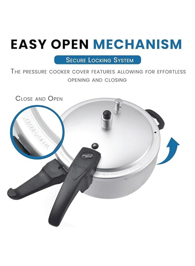 9Liters Kitchen King 2-in-1 Wok Pressure Cooker, Durable Build, Promotes Healthy Cooking, Heat Resistant Handles, CGRS, Pressure Indication & Control, Heavy Body, Easy Open & Close, 9 Liters Silver