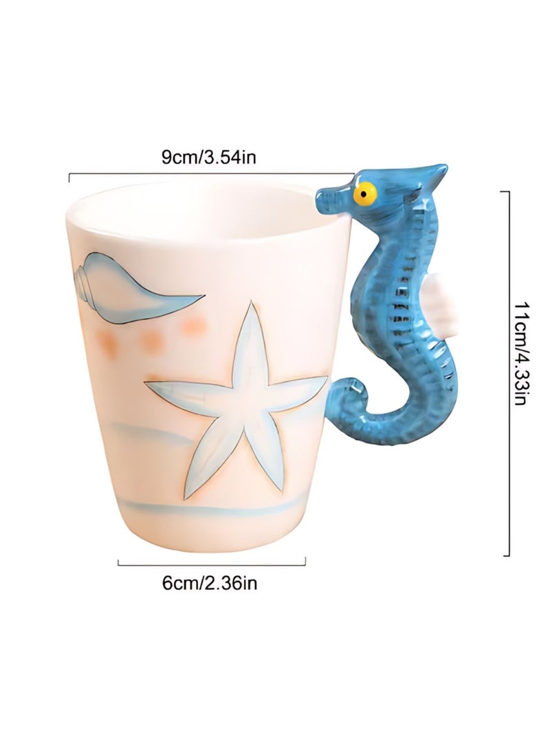 Animal 3D Shape Hand Painted Ceramic 400 ML Coffee Mugs w/ Assorted Printed Animal Character Good for Tea, Coffee, Milk, Ideal Gift for Kids, Teenagers, Man & Woman