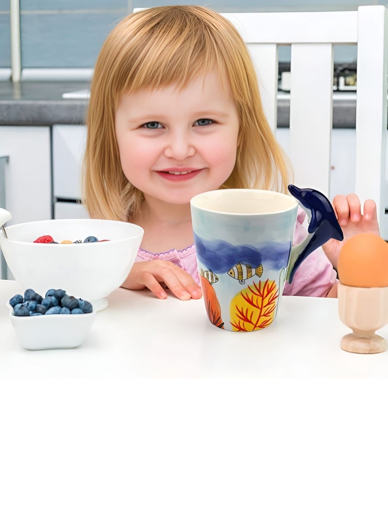 3D Dolphin Mug – Ocean-Themed Ceramic Cup with Sculpted Dolphin Handle