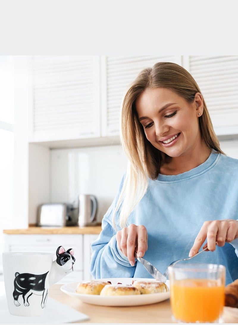 3D French Bulldog Ceramic Mug – Unique Pet Lover’s Coffee Cup with Adorable Handle Design