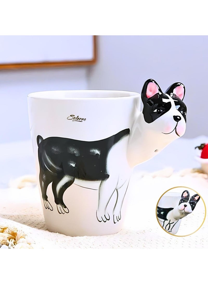 3D French Bulldog Ceramic Mug – Unique Pet Lover’s Coffee Cup with Adorable Handle Design