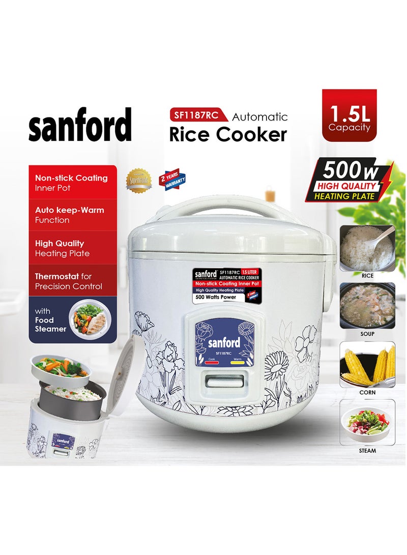 RICE COOKER 1.5 L 500 W SF1187RC-1.5L BS White