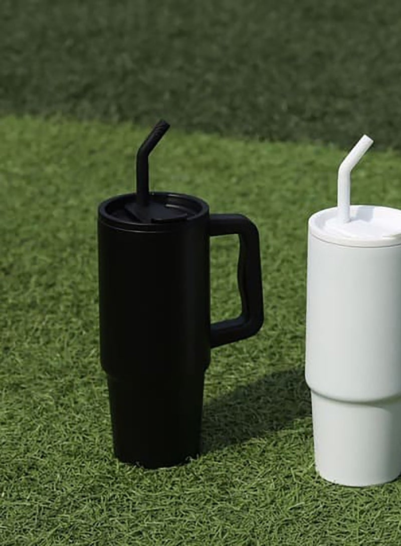 BERN - Recycled Stainless Steel Tumbler with Reusable Straw - Black