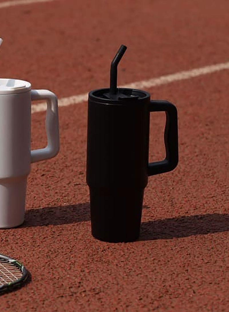 BERN - Recycled Stainless Steel Tumbler with Reusable Straw - Black