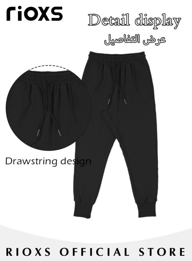 Men's Sports Pants Casual Drawstring Sweatpants Running Jogging Workout Athletic Fitness Trousers With Pockets