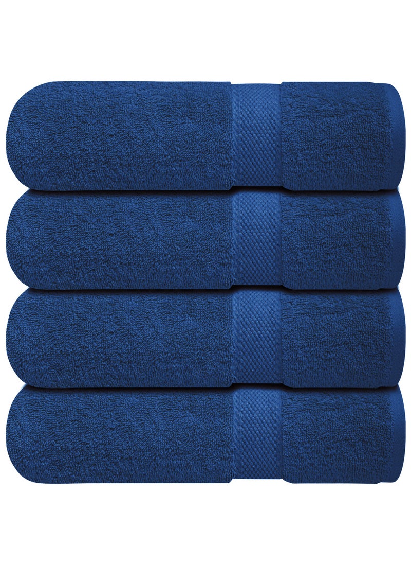 Premium Bath Towels Set Pack of 4-100% Ring Spun Cotton Towels - Blue Bath Towels 68cm x 137cm - Soft Feel, Quick Dry, Highly Absorbent Durable Towels, Perfect for Daily Use by Infinitee Xclusives