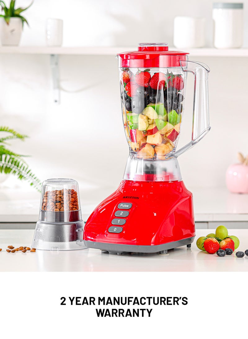 2-In-1 Blender- 1.6 Liter, 650 W, Powerful Motor With 2 Speed Setting And Pulse,2 Years Warranty 1.6 L 650 W KNB6013N Red
