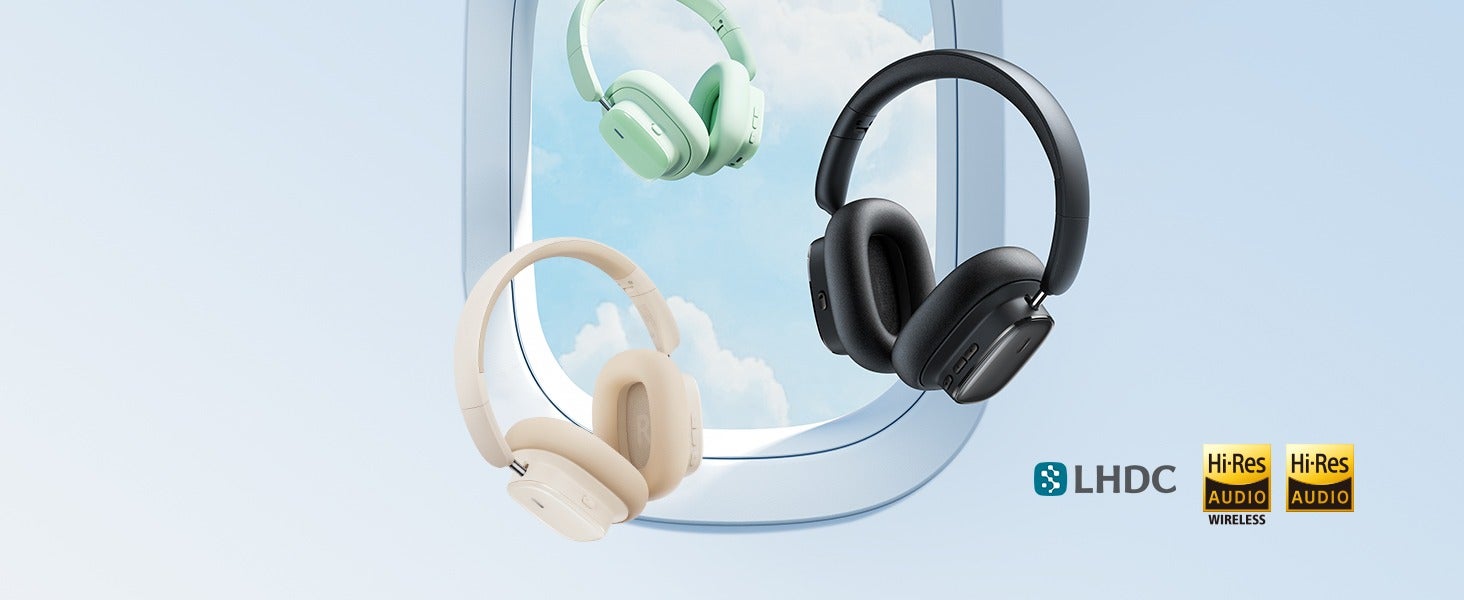 Hybrid ANC Wireless Headphones with Active Noise Cancellation, Hi-Res LHDC Audio, 100 Hours Playback, Bluetooth 5.3, Low Latency 0.038s, ENC Microphone, Comfortable Ergonomic Design, Multi-Device Connectivity, Foldable Lightweight Headset for iPhone, Samsung, Android, MacBook, Laptop, Gaming (Black) Black