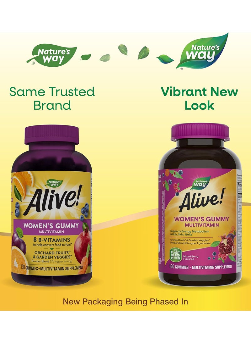 Alive Women's 50+, Multivitamin Gummy, Mixed Berry Flavored,130 Gummies (Packaging May Vary)