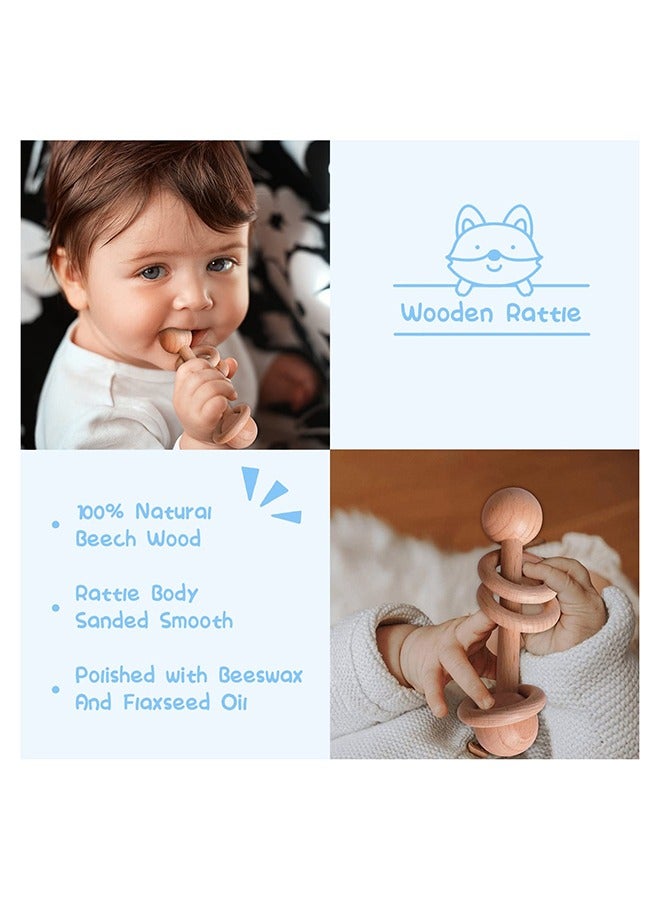 Baby Gift Basket, Newborn Gift Set with Baby Rattle, Newborn Baby Gift Set, Newborn Baby Gifts, Medium Baby Gift Basket Kit for Expecting Moms(BLUE)