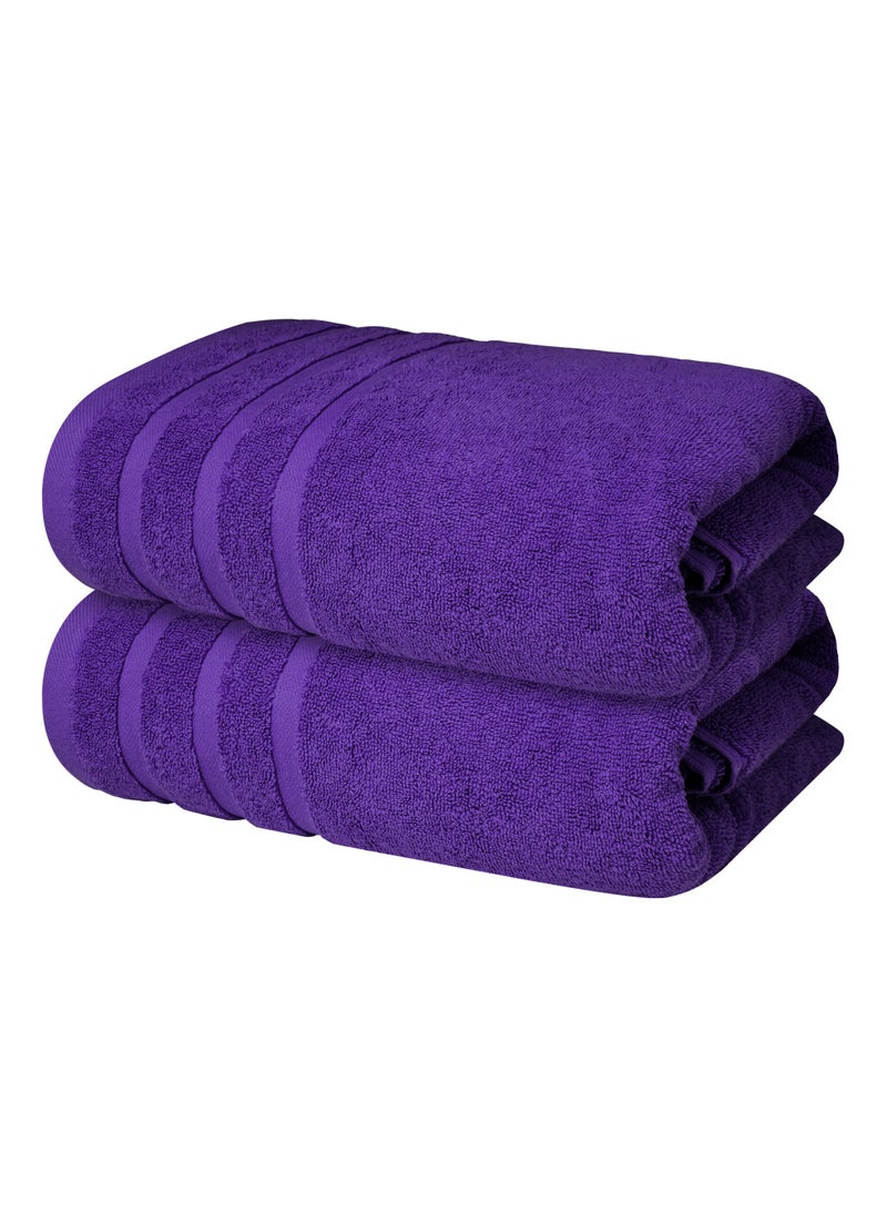 Premium Purple Bath Towels 100% Cotton 70cm x 140cm Pack of 2, Ultra Soft and Highly Absorbent Hotel and Spa Quality Bath Towels for Bathroom by Infinitee Xclusives