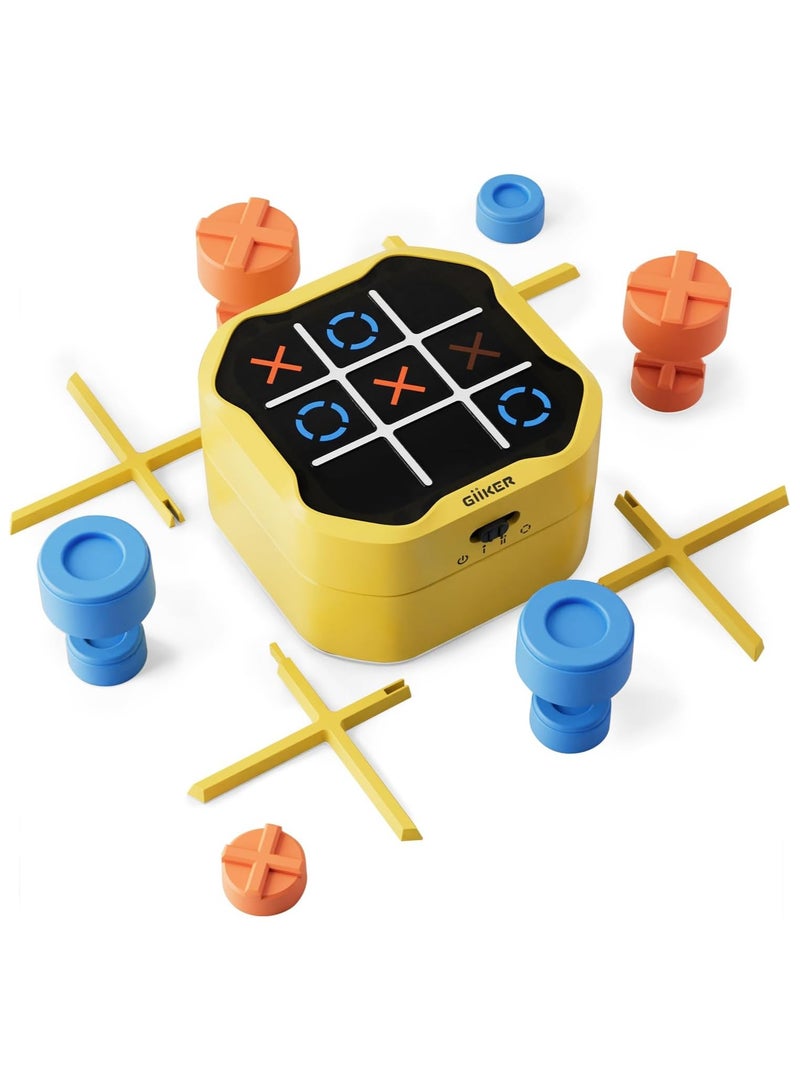 GiiKER Tic Tac Toe Bolt Game, 3-in-1 Handheld Puzzle Game Console, Portable Travel Games for Educational and Memory Growth, Fidget Toys Board Games for Kids and Adults, Birthday Gifts for All Ages