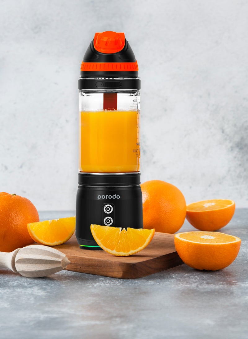 Dual Spin Clockwise & Reverse Portable Blender / 700ml / 2000mAh x3 Battery Capacity / Stainless Steel Blades / ABS Base / 3 Hours Charging Time / 240W Power - Black