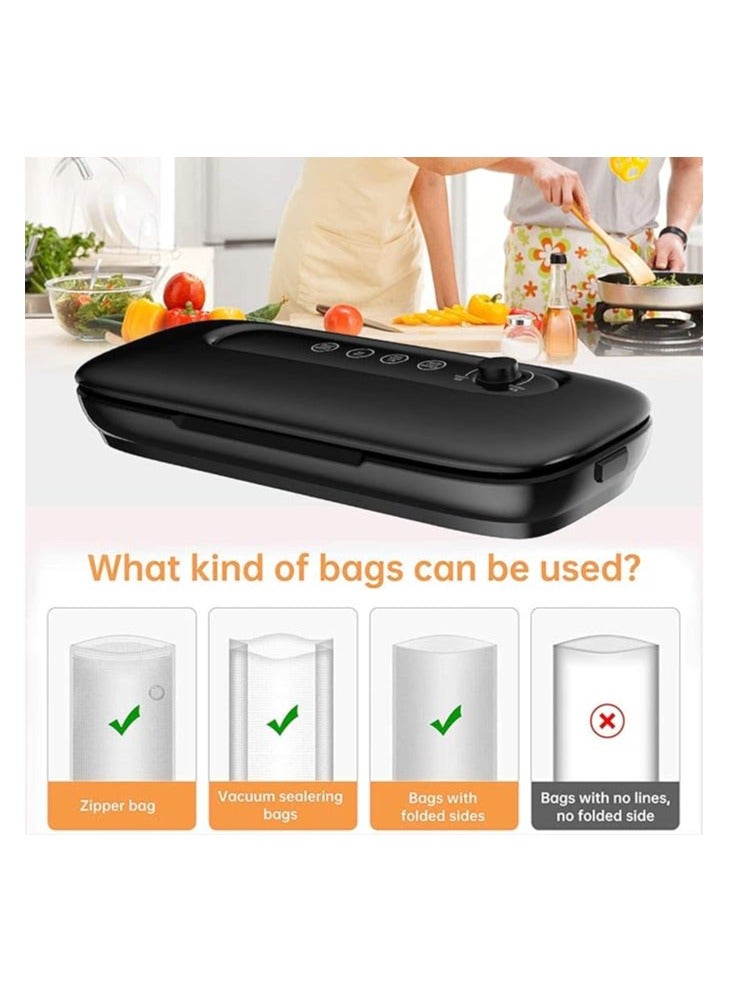 Vacuum Sealer Machine, Automatic Food Saver Machine, Portable Mini Compact Food Sealer Vacuum for Dry&Moist&Freeze Food,Chip Plastic Snack Bags Lower Noise, Led Indicator Light, 6 Vacuum Bags