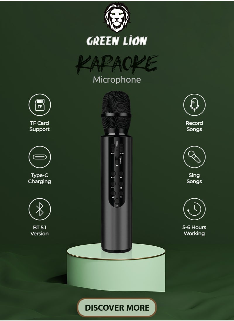 Karaoke Microphone / Record Songs & Sing Songs/ Bluetooth /TF Card /AUX / Speaker /High-Quality Microphone - Black