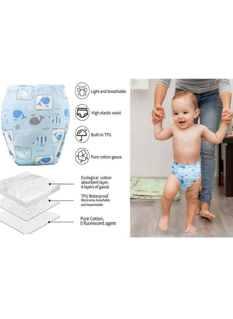 5-Pack Baby Potty Training Pants Breathable Toddler Underwear for Boys and Girls Highly Absorbent Reusable Diapers for 1-3 Years Old Washable Cotton Pocket Diapers