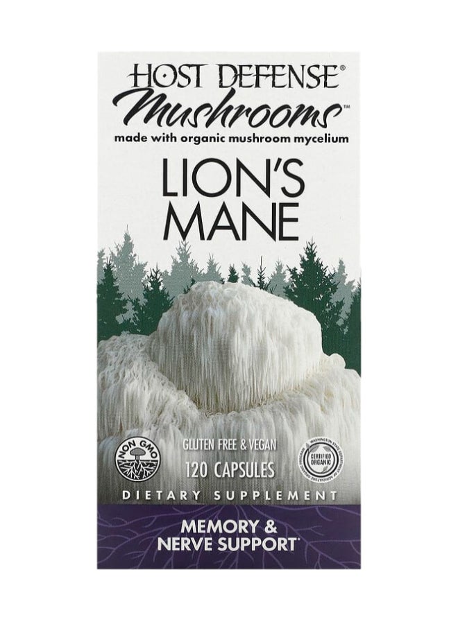 Mushrooms, Lion'S Mane, 120 Capsules Packaging May Vary